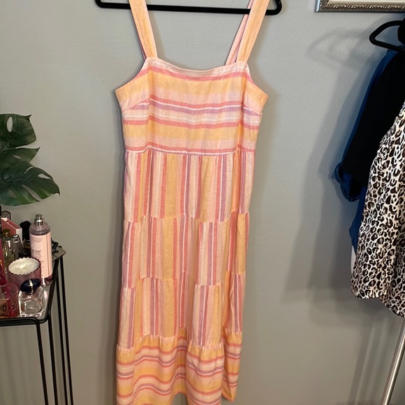 Casa Cabana Striped Linen Blend Maxi Dress size M - Picture 2 of 6
